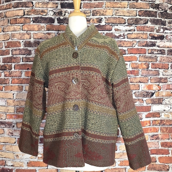 Coldwater Creek Southwest Blanket Jacket Size M - Picture 1 of 5